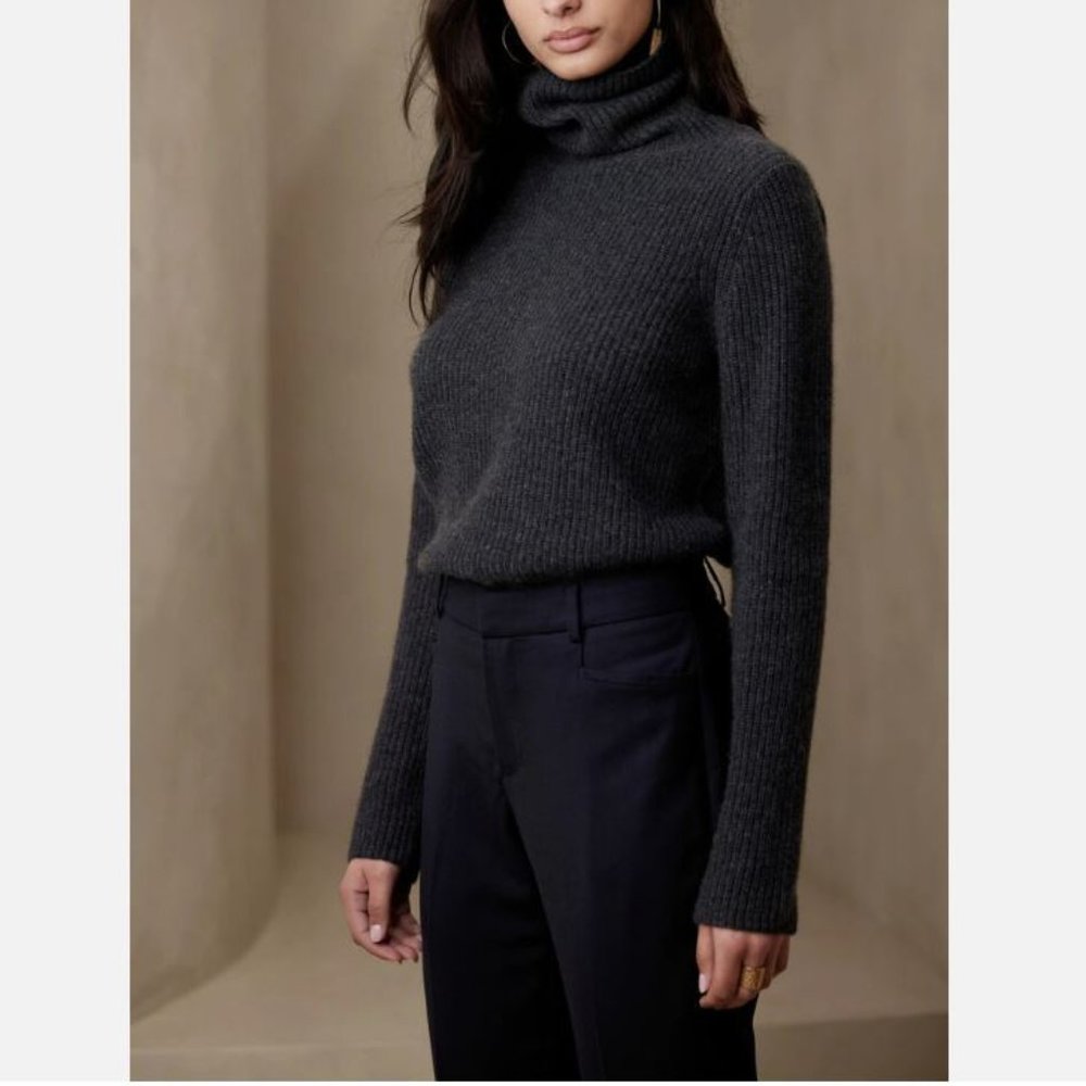 Banana Republic Black Siena Slim Italian Wool Ankle Pants Size 2/26 RETAIL $150 - Picture 3 of 7